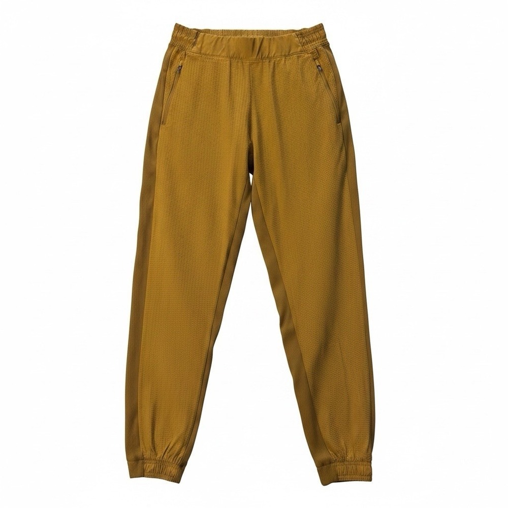 Athleta Textured Brooklyn Jogger Pants Tuscan Gold Mustard Yellow Women's Size 4